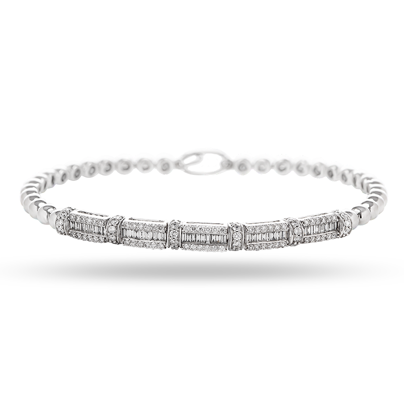 White Gold Diamond Bangle (SOLD)