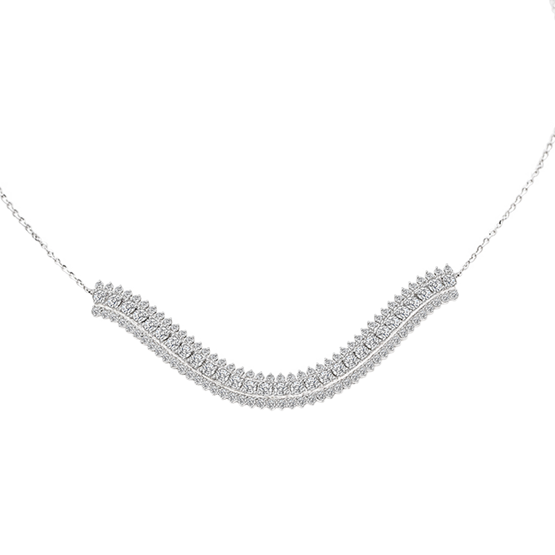 Pave Set White Gold Diamond Necklace (SOLD)