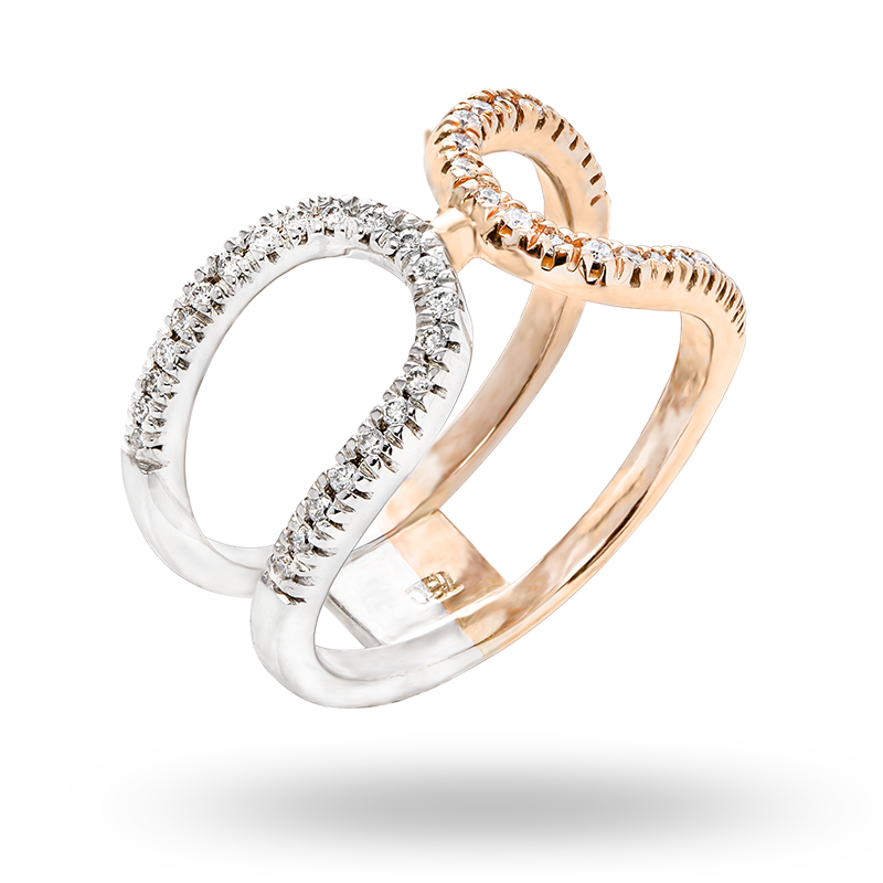 White and Rose gold Diamond Ring (SOLD)