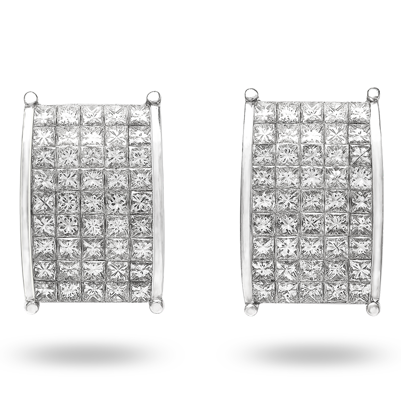 Invisible Set Diamond Earrings (SOLD)