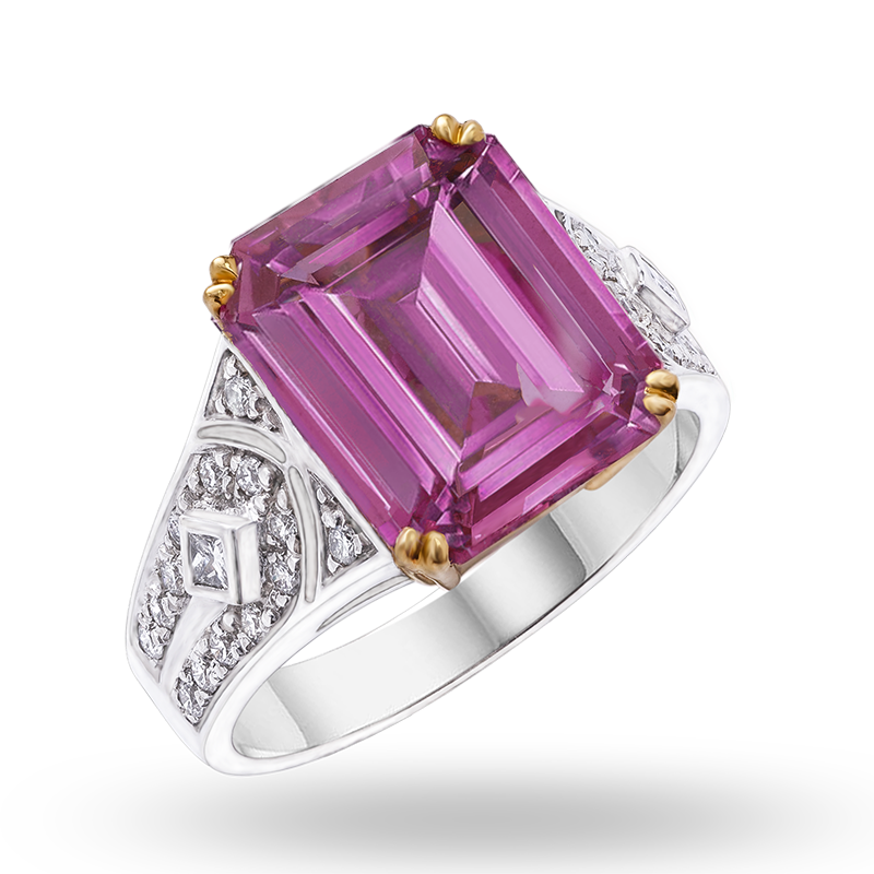 White Gold Pink Sapphire Ring