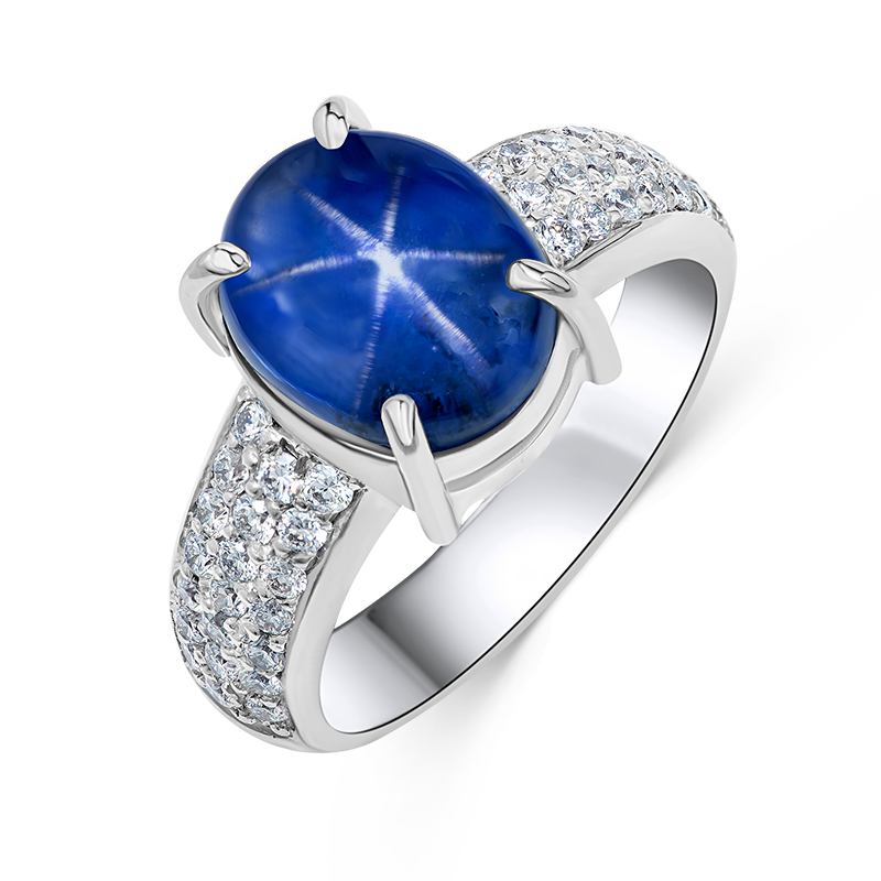 Blue Star Sapphire Ring