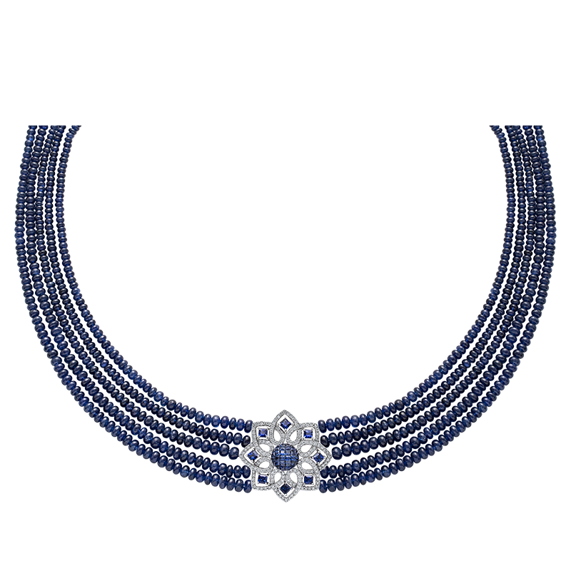 Blue Sapphire Beed Necklace (SOLD)