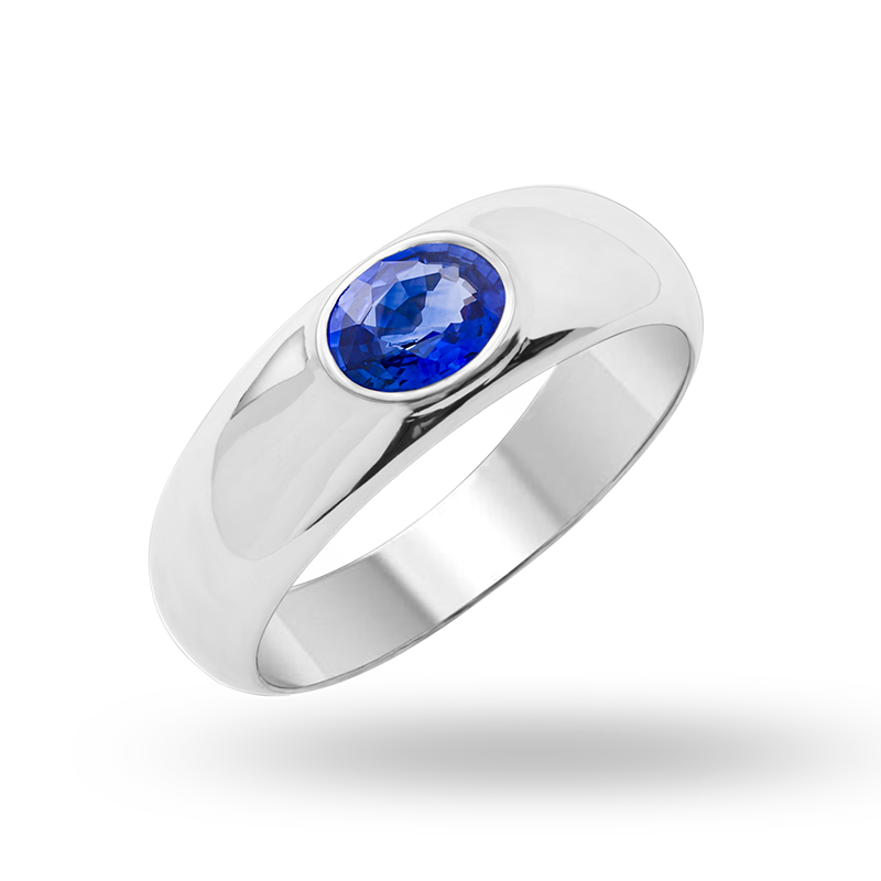 White Gold Blue Sapphire Ring