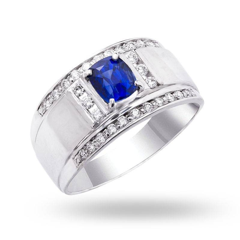 White Gold Blue Sapphire Ring (SOLD)