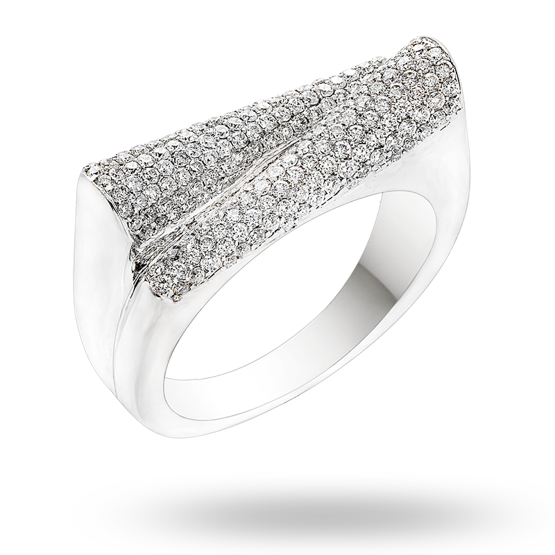 Pave Set White Gold Diamond Ring