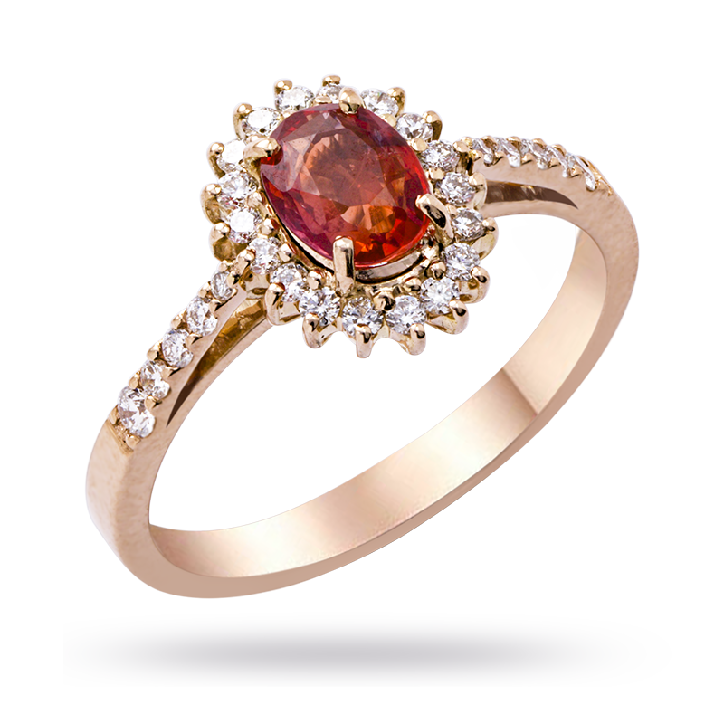 Rose Gold Padparadscha Ring (SOLD)