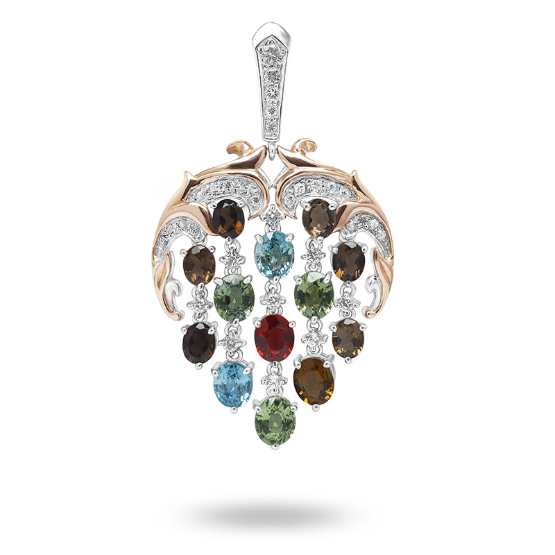 Fancy Coloured Semi Precious Gemstone Pendant