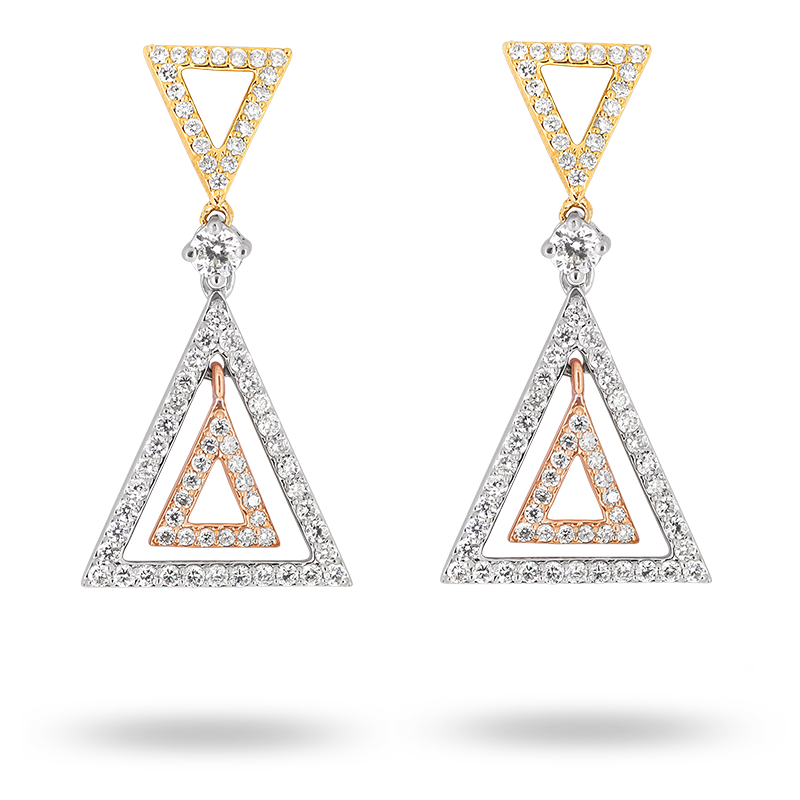 Triangular Shaped Diamond Earrings (SOLD)
