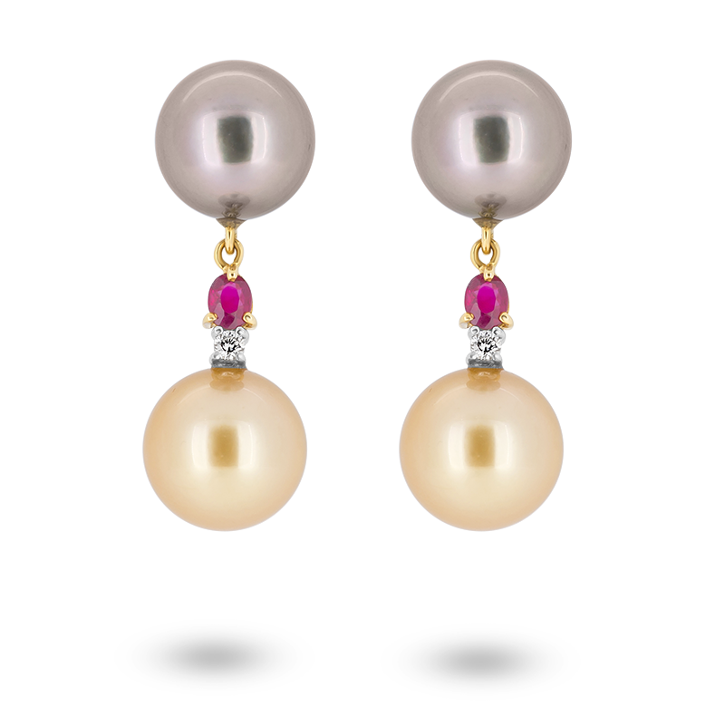 Pearl and Ruby Earrings (SOLD)