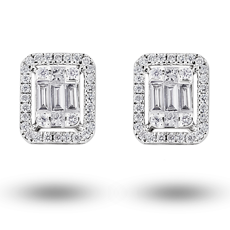 Illusion set Diamond Earrings (SOLD)