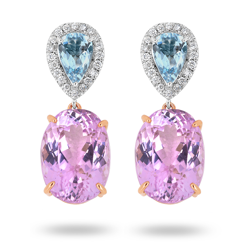 Kunzite and Aquamarine Earrings