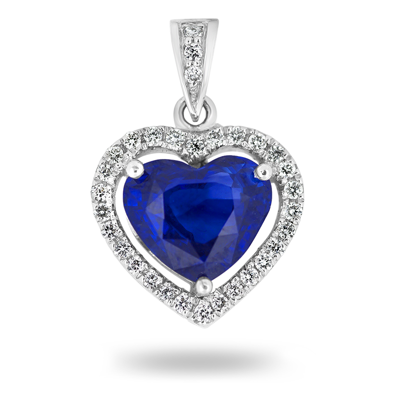 Blue Sapphire and Diamond Pendant (SOLD)