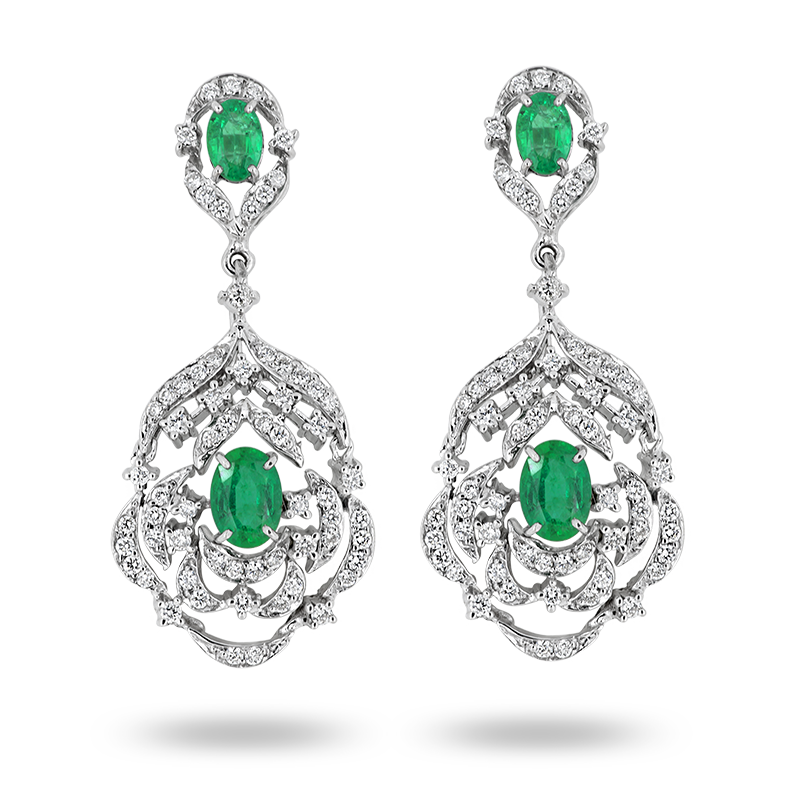 Emeralds and Diamond Earrings (SOLD)