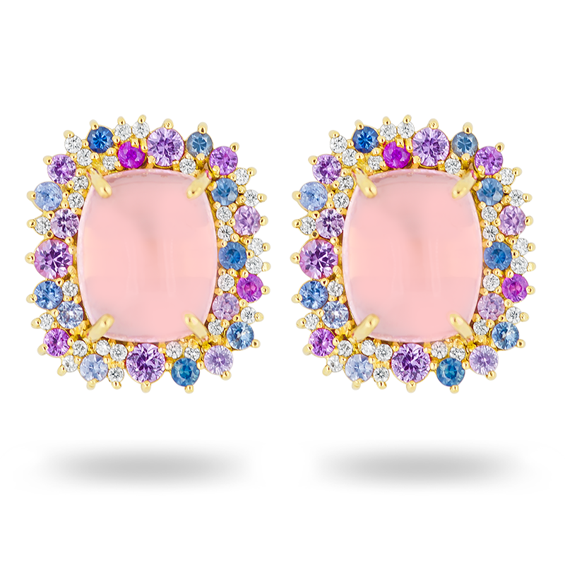 Rose Quarts Earrings (SOLD)