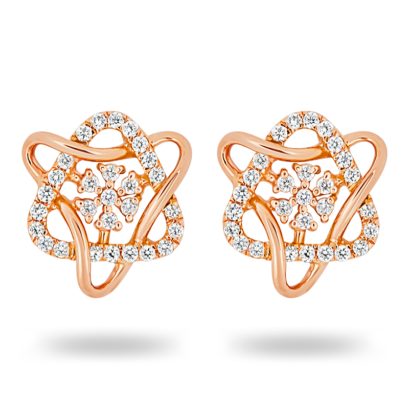 Rose Gold Diamond Earrings (SOLD)