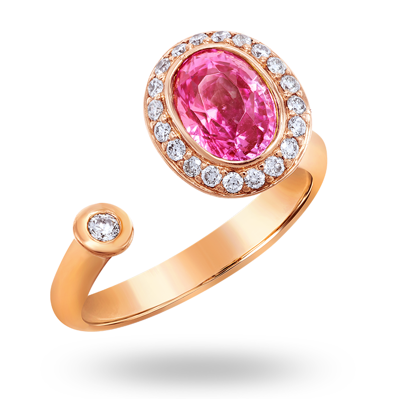 Rose Gold Padparadscha Ring (SOLD)