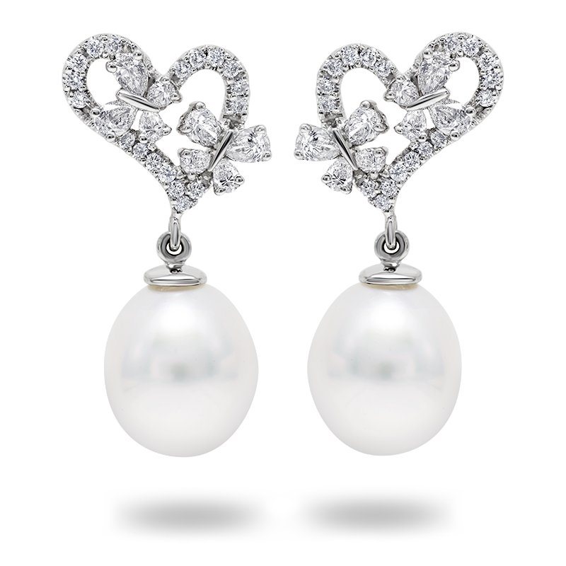 White Gold Pearl Earrings (SOLD)