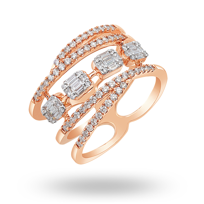 Illusion set Rose gold Diamond Ring