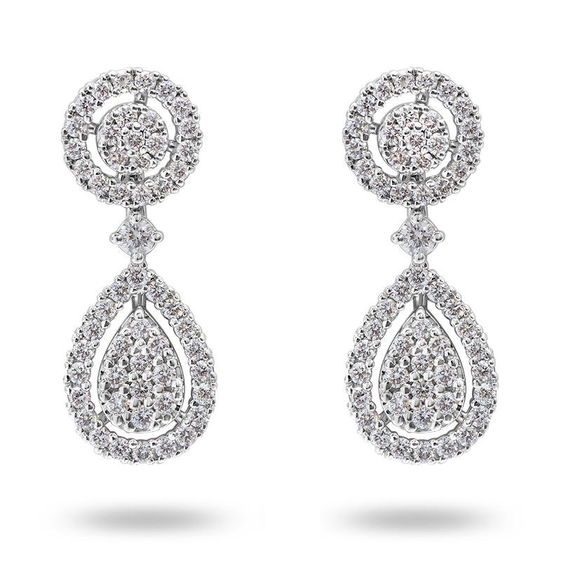 Pave set Diamond Earrings