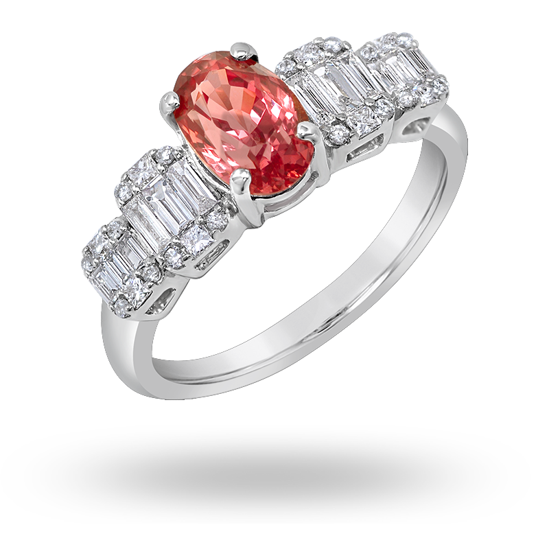 White Gold Padparadscha Ring (SOLD)