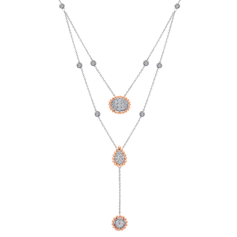 White and Rose Gold Diamond Necklace (Sold)