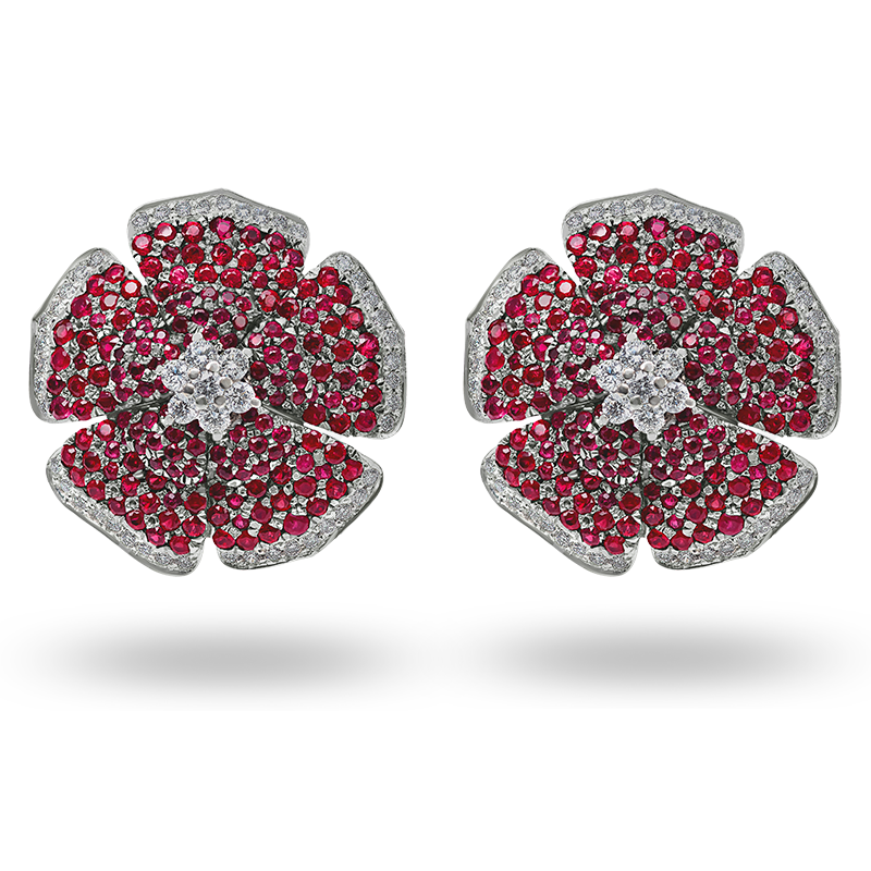 Pave set Ruby Earrings (SOLD)
