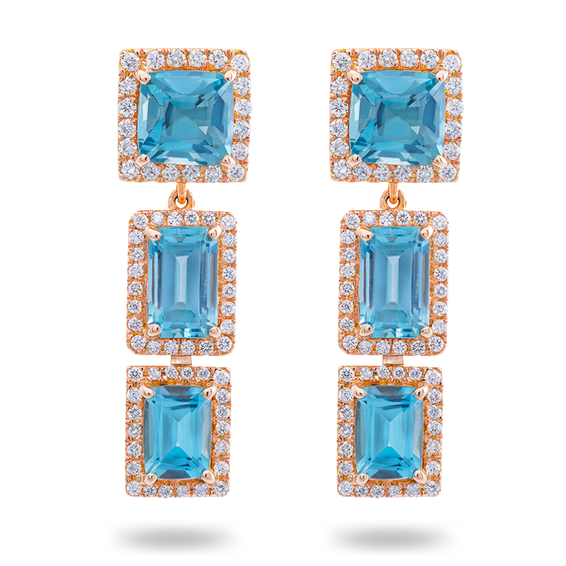 Rose Gold Aquamarine Earrings (SOLD)