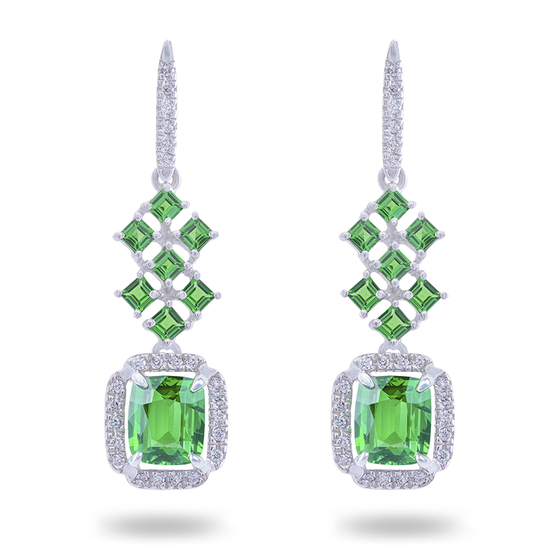 White Gold Tsavorites Earrings (SOLD)