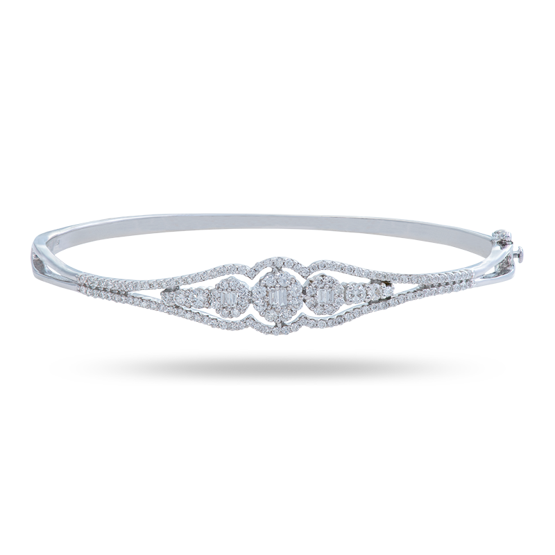 White Gold Diamond Bangle (SOLD)