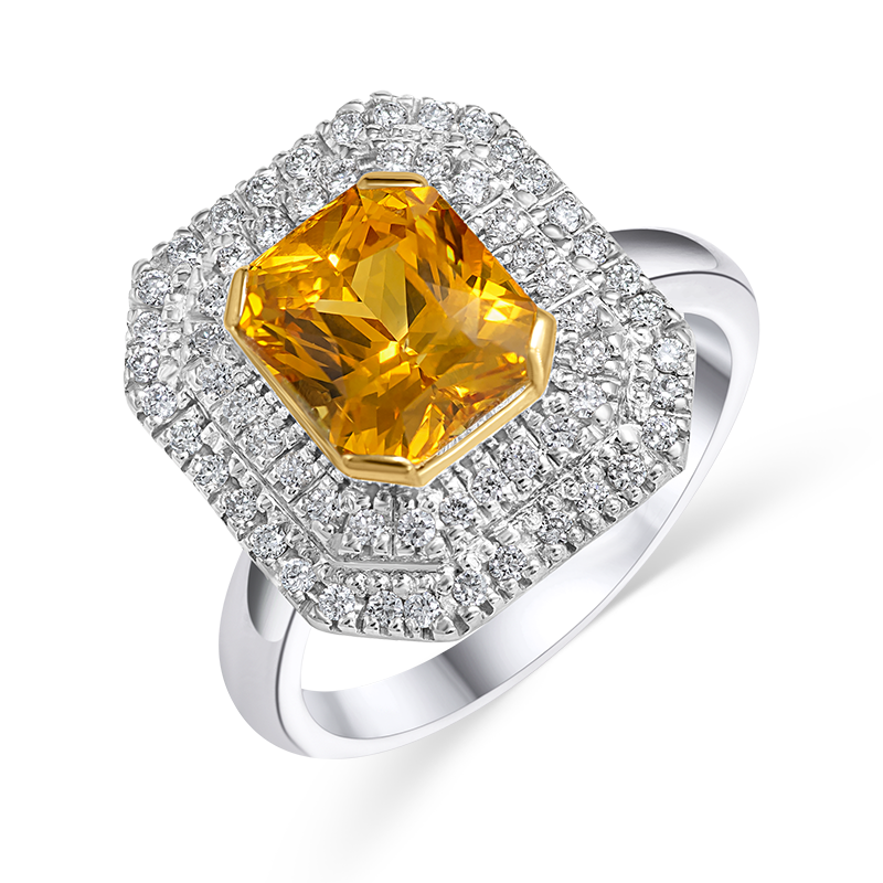 White Gold Yellow Sapphire Ring (SOLD)