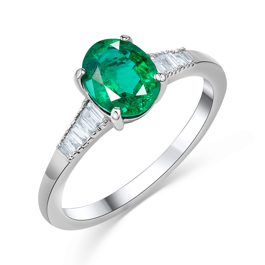 White Gold Emerald Ring