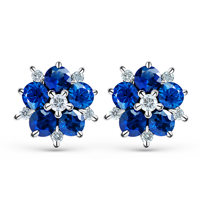 Blue Sapphire and Diamond Earrings (SOLD)