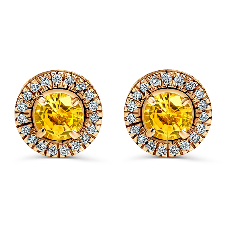 Yellow Sapphire and Diamond Earrings (SOLD)