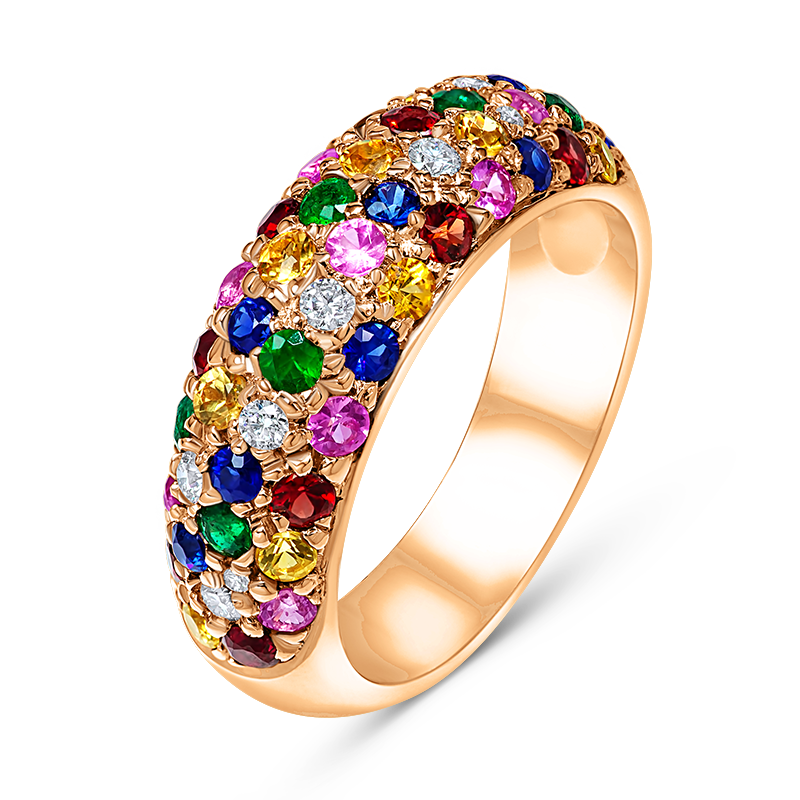 Multi Coloured Sapphire Ring