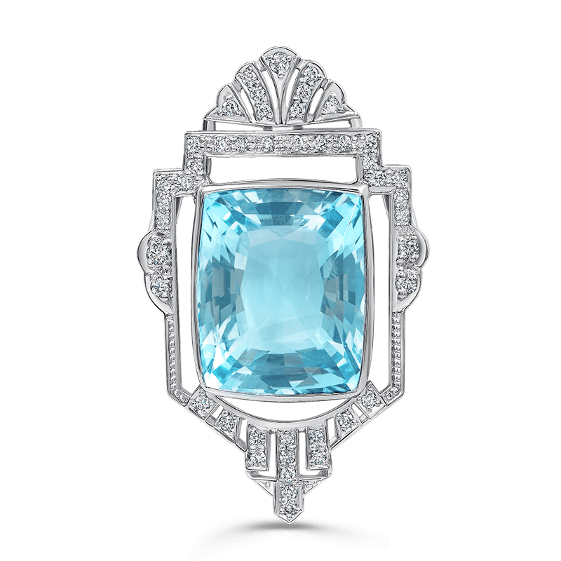 Aquamarine and Diamond Pendant