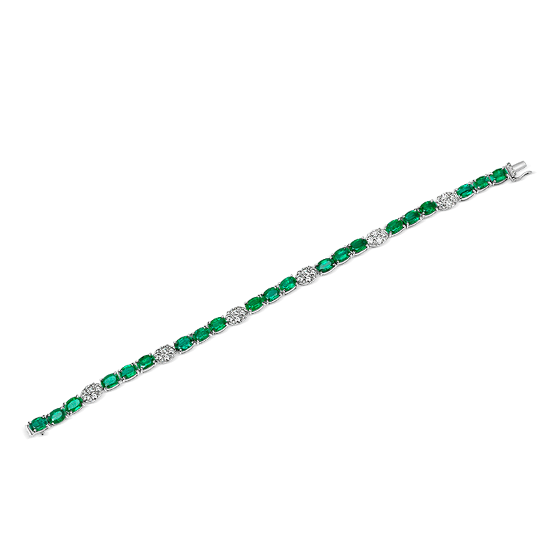 White Gold Emerald & Diamond Bracelet
