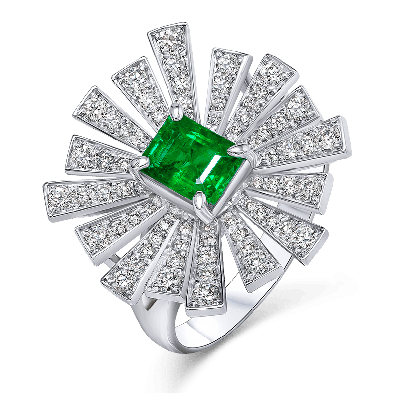 White Gold Emerald Ring