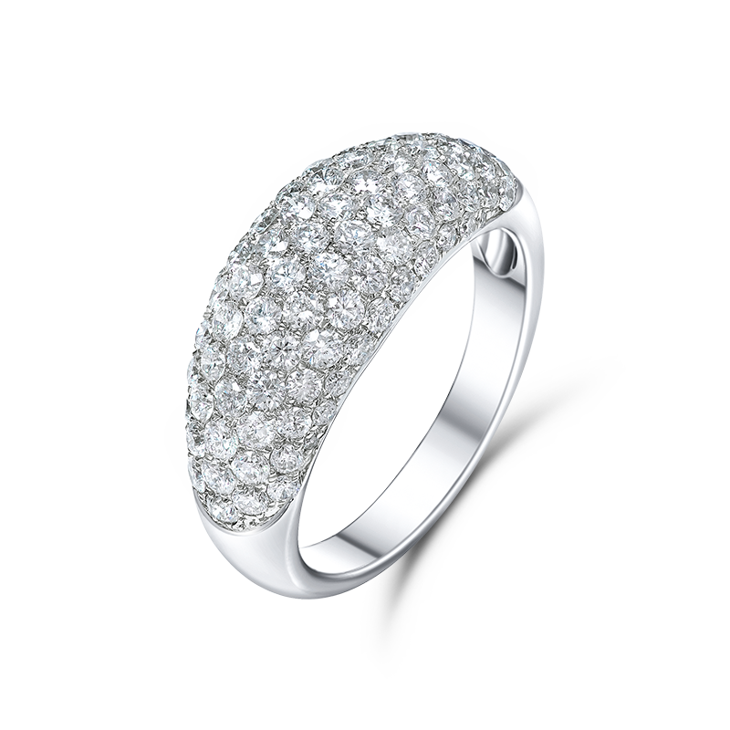 White Gold Pave Diamond Band Ring