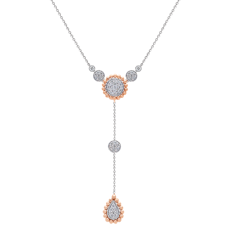 White and Rose Gold Diamond Necklace
