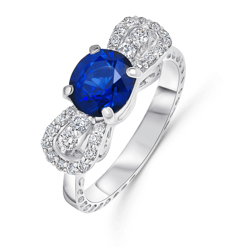 White Gold Blue Sapphire Ring
