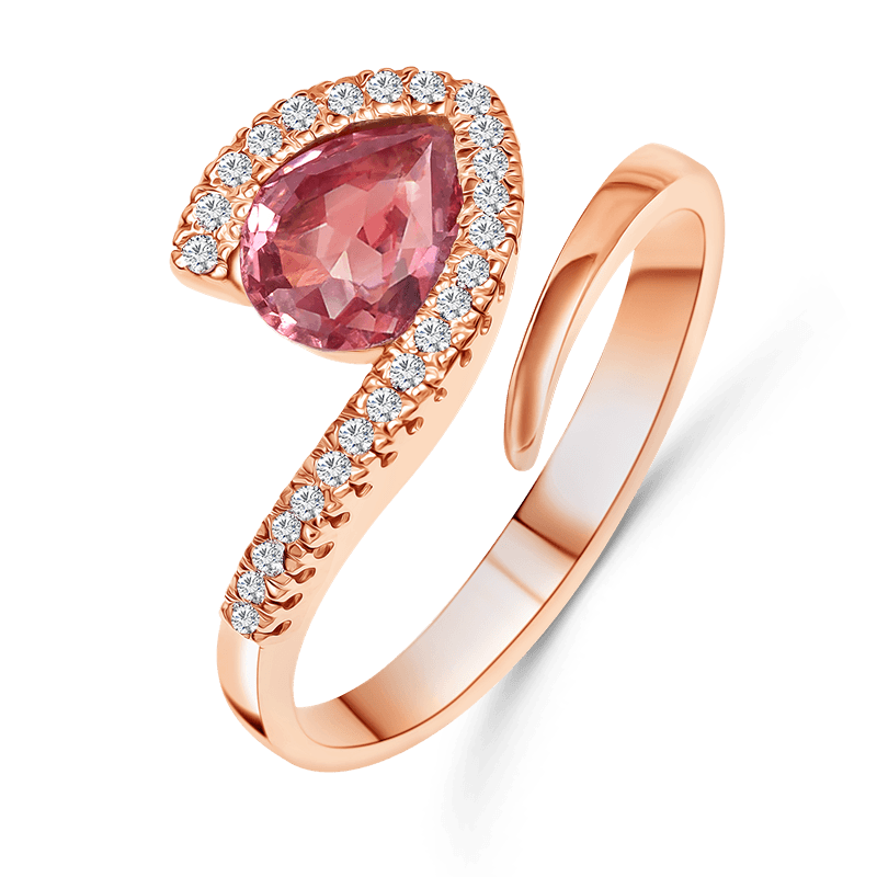 Rose Gold Padparadscha Ring