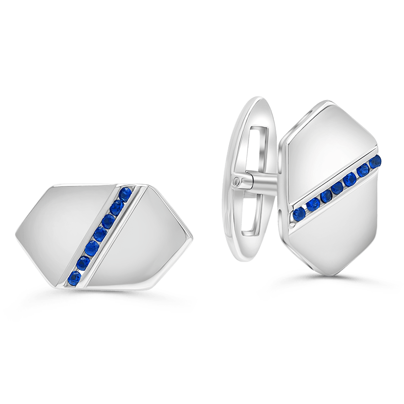 Silver Blue Sapphire Cufflinks