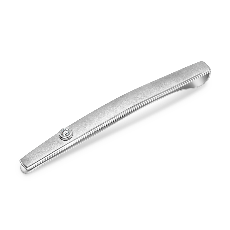 White Gold Diamond Tie Pin