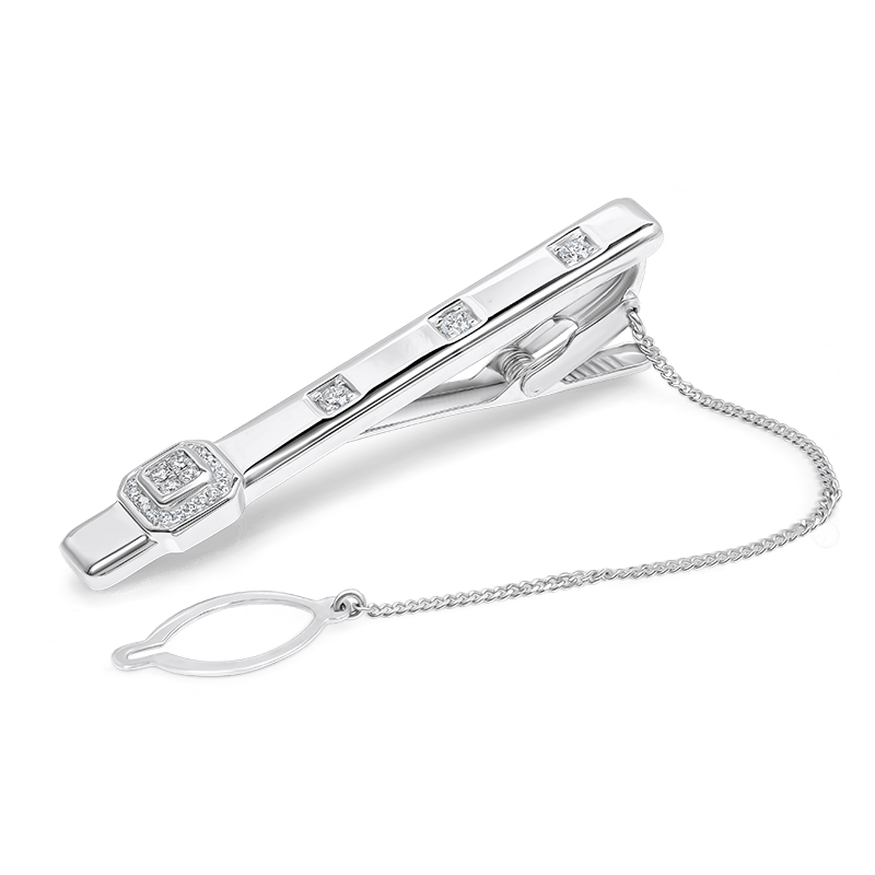 White Gold Diamond Tie Pin