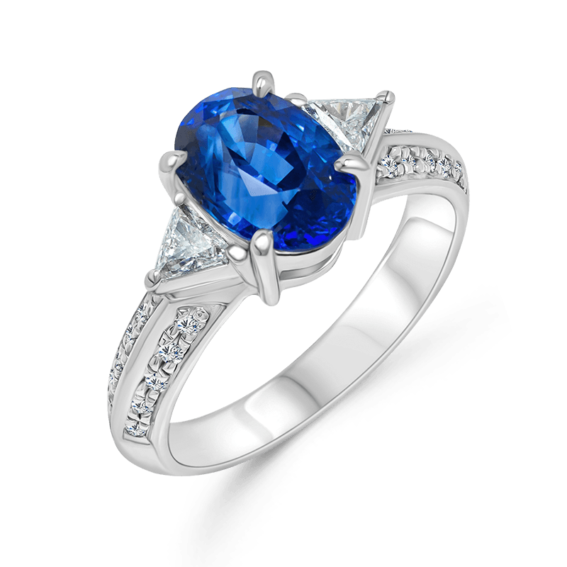 White Gold Blue Sapphire Ring