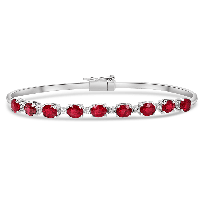 White Gold Ruby Bangle