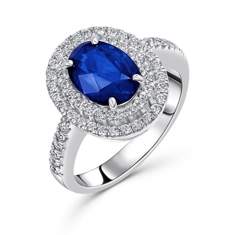 Double Cluster Sapphire Ring