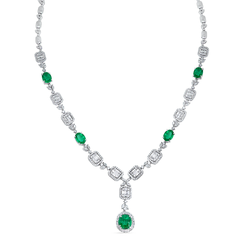 Emerald and Diamond Symphony Necklace