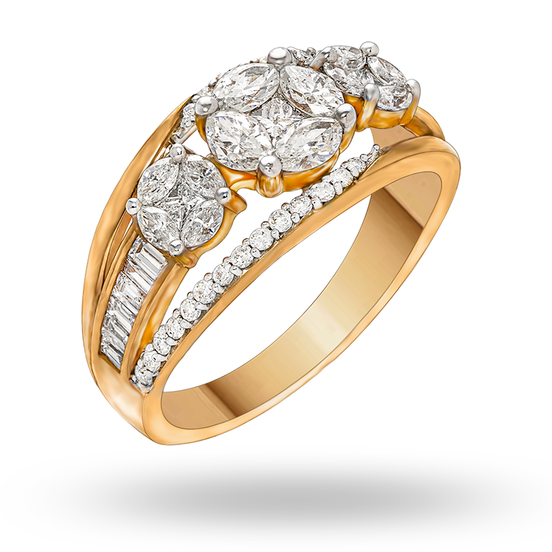 Illusion set Rose gold Diamond Ring